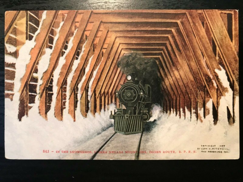 Vintage Postcard 1907-1915 Snow Shed Ogden Route Sierra Nevada Mnts, S.P.R.R.