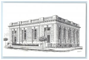 Post Office Carlos Ventin Building Simcoe Ontario Canada Vintage Postcard