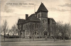 Postcard Garfield School in Clay Center, Kansas