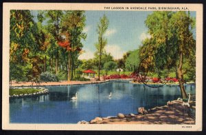 Alabama BIRMINGHAM The Lagoon in Avondale Park pm1939 LINEN