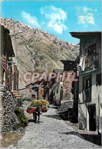 Postcard Modern Valls of Canillo Andorra Canillo Old picturesque street Donke...