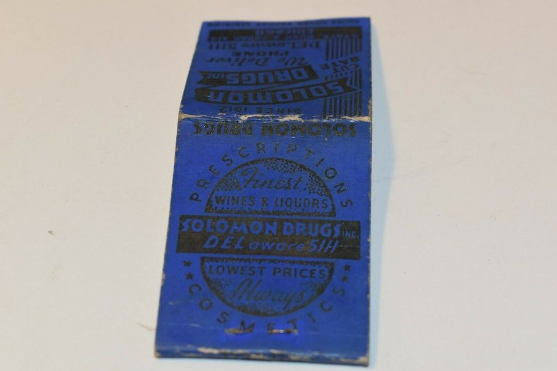 Solomon Drugs Inc. Advertising 20 Strike Matchbook Cover