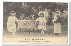 Circus Performer / Phenomenon Old Postcard The wonderful Waberty fantastic Ac...