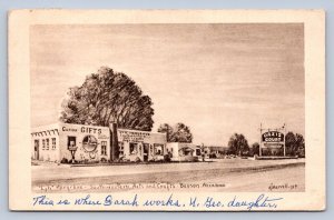 J92/ Benson Arizona Postcard c1950s Curios Gifts Lyn Hargrave Roadside 9