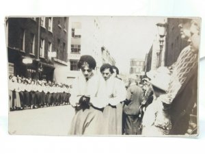 Group of Women in Religious Street Ceremony Vintage Photo Postcard Ireland ?