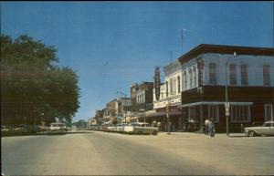 Hiawatha KS Downtown 1950s Cars Postcard