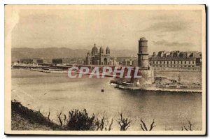 Old Postcard Marseille Bouches du Rhone Fort St. John and the Cathedral