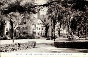 Sorority Houses Northwestern University Evanston IL c1947 Vintage Postcard M26