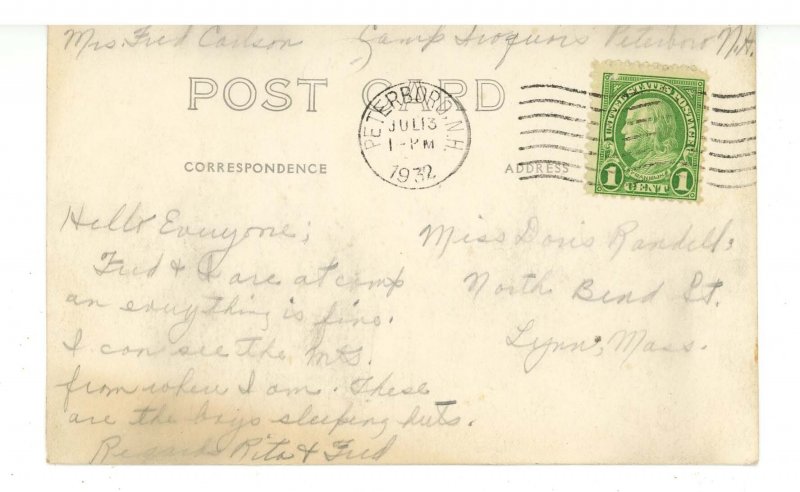 NH - Peterboro. Camp Iroquois      RPPC