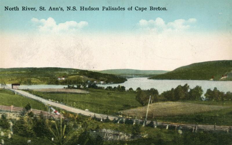 ST.ANN'S N.S. CANADA NORTH RIVER CAPE BRETON HUDSON PALISADES ANTIQUE POSTCARD
