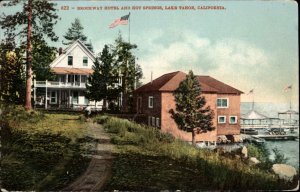 LAKE TAHOE CA Brockway Hotel and Hot Springs c1910 Postcard