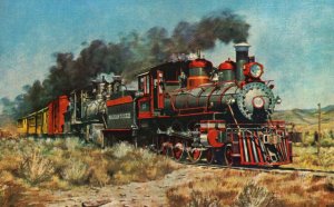 Vintage Postcard View of Virginia and Truckee Train near Reno Raillway