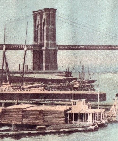 1880s-90s NY Recorder Souvenir Card Insert Brooklyn Bridge #6S