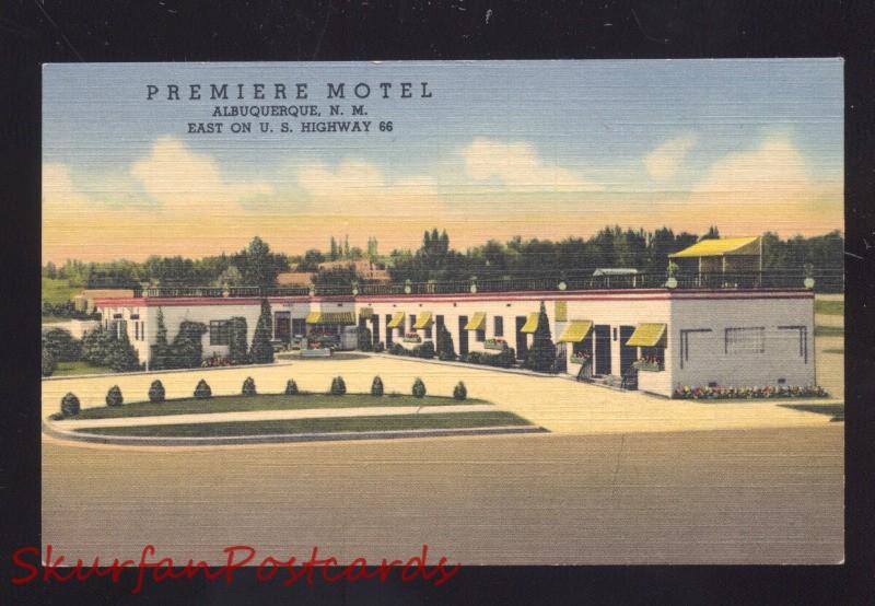 ALBUQUERQUE NEW MEXICO ROUTE 66 PREMIERE MOTEL OLD LINEN ADVERTISING POSTCARD