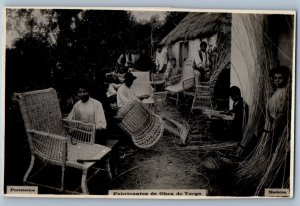 Madeira Portugal Postcard Manufacturers of Wickerwork c1930’s RPPC Photo