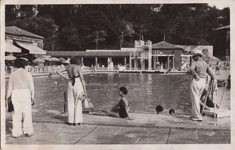 Postcard RPPC Beach + Pool Monte Carlo Monaco