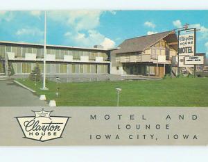 Unused Pre-1980 CLAYTON HOUSE MOTEL Iowa City Iowa IA n8639