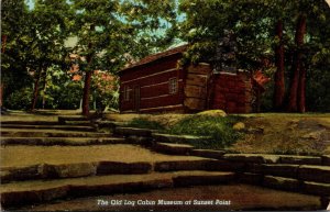 Indiana Marshall Turkey Run State Park Old Log Cabin At Sunset Point Curteich