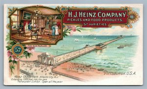 ATLANTIC CITY NJ HEINZ OCEAN PIER PICKLES & FOOD PRODUCTS ANTIQUE POSTCARD