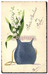 Old Postcard (hand drawing) Flowers Muguet