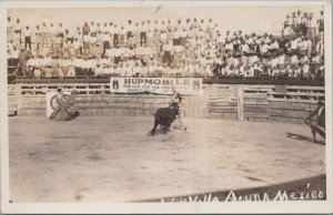 RPPC Postcard Bull Fight Villa Acuna Mexico