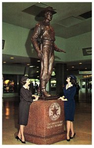 The Immortal Texas Ranger in lobby of Dallas Love Field Airport Postcard