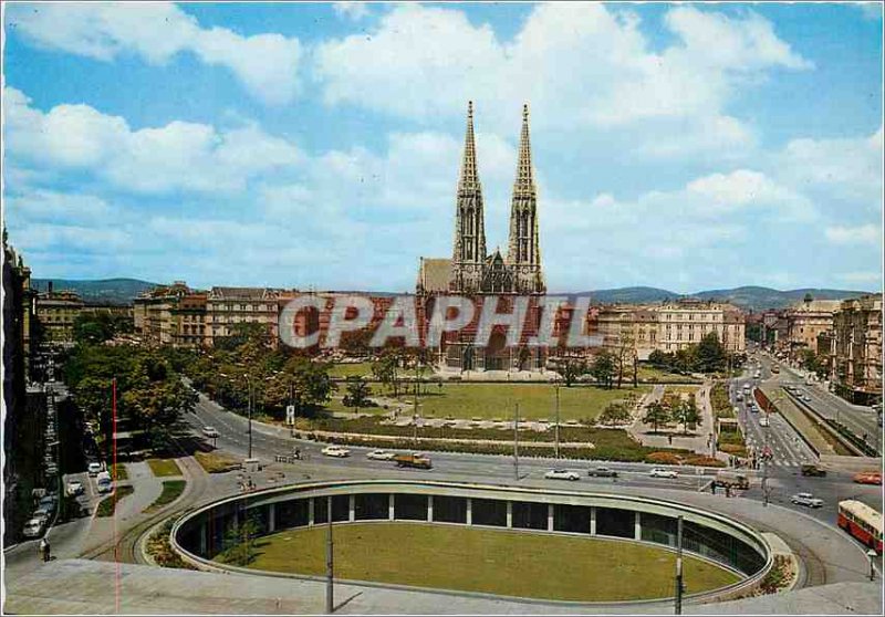 Postcard Modern Vienna Underground Schotten with Votivkirche and Hotel Regina