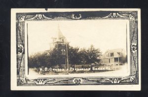 RPPC BURNS KANSAS METHODIST EPISCOPAL CHURCH VINTAGE REAL PHOTO POSTCARD