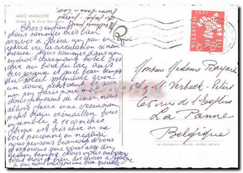 Postcard Modern Lago Maggiore Stresa e insulates the Borromee