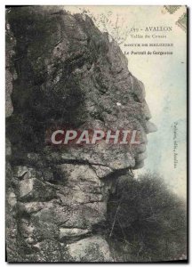 Old Postcard Avallon Vallee du Cousin Meluzien Road Portrait of Gargantua