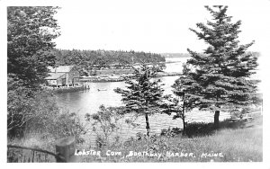 Boothbay Harbor ME Lobster Cove, Real Photo Postcard