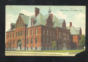 TERRE HAUTE INDIANA HIGH SCHOOL BUILDING VINTAGE POSTCARD 1909