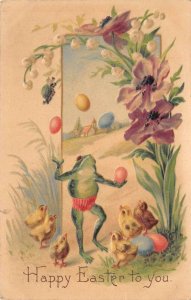 Happy Easter To You Frog Juggling Easter Eggs For Chicks,Undivided Back PC U1116