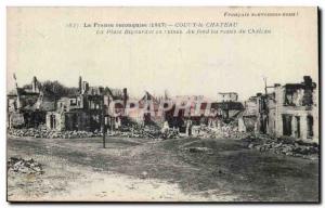 The France recaptured - Coucy le Chateau - Place Bigourant in Ruins - Old Pos...