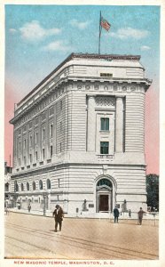 Vintage Postcard 1920's New Masonic Temple Washington DC Washington News Pub