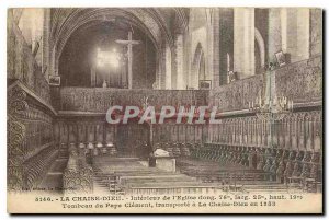 Old Postcard La Chaise Dieu Interior of the Church Tomb of Pope Clement carri...