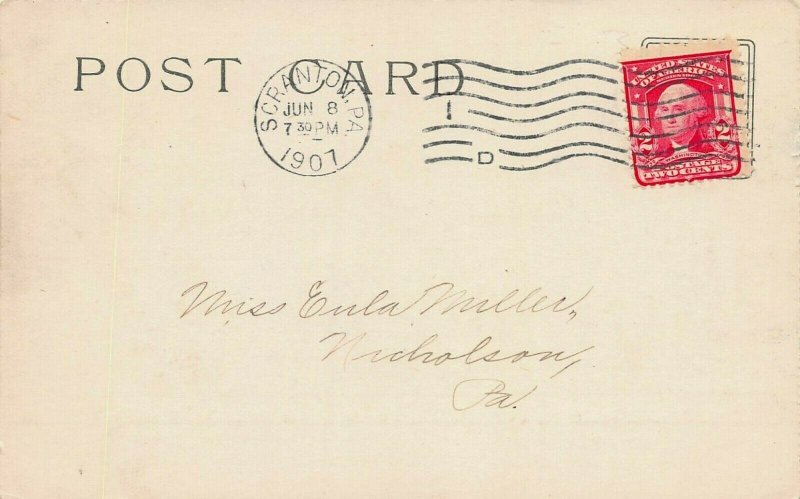Luna Park Scranton Pennsylvania Early Postcard Used in 1907