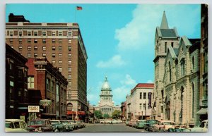 Springfield IL~Capitol Avenue~Sara Lee Beauty Shoppe~Cleaners~Rexall~1950s Cars