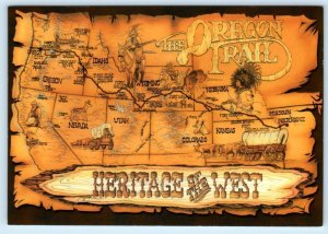 HERITAGE of the WEST ~ Artist Phil Timper Map THE OREGON TRAIL  4x6 Postcard