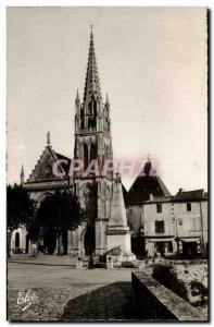 Cadillac sur Garonne Old Postcard His church and war memorial