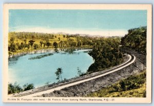 c1940 Sherbrooke Quebec Canada Postcard St. Francis River Looking North Exterior