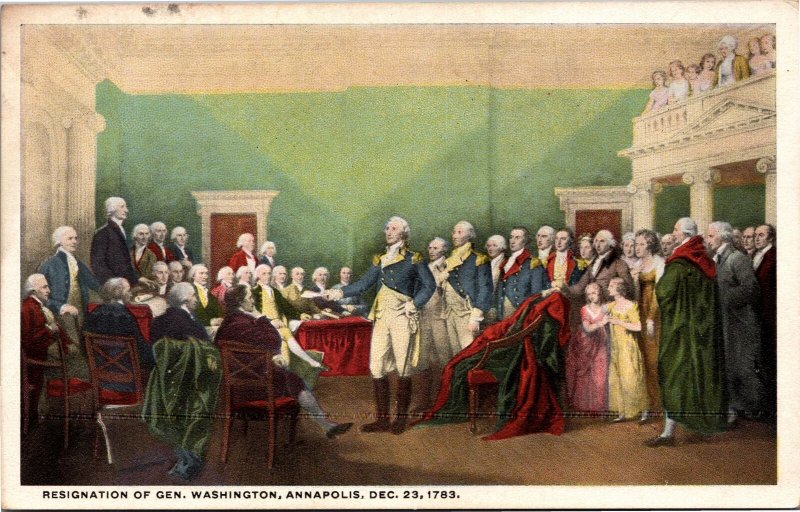 Postcard MD Annapolis Resignation of General Washington