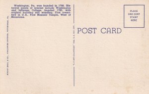 Washington Pennsylvania PA Large Letter Postcard A18