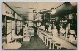 Budd Lake NJ Romer's Restaurant Diner Interior View 1932 Postcard J28