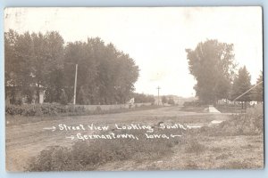 Germantown Paulina Iowa IA Postcard RPPC Photo Street View Looking South 1913