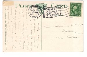 Public Library Boston, Massachusetts, Used 1914 Flag Cancel