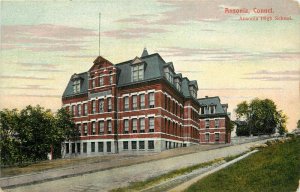 c1907 Postcard; Ansonia CT, Ansonia High School, New Haven County Unposted