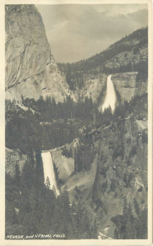 Postcard RPPC Photo Nevada Vernal Falls Camp Curry Studios 22-13595