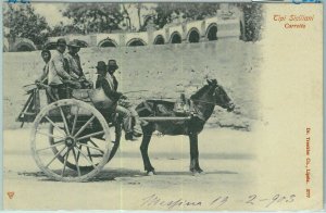 90336  - CARTOLINA d'Epoca MESSINA  -  COSTUMI SICILIANI: Carretto  1905