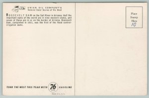 Arizona~Roosevelt Dam~Vintage Postcard